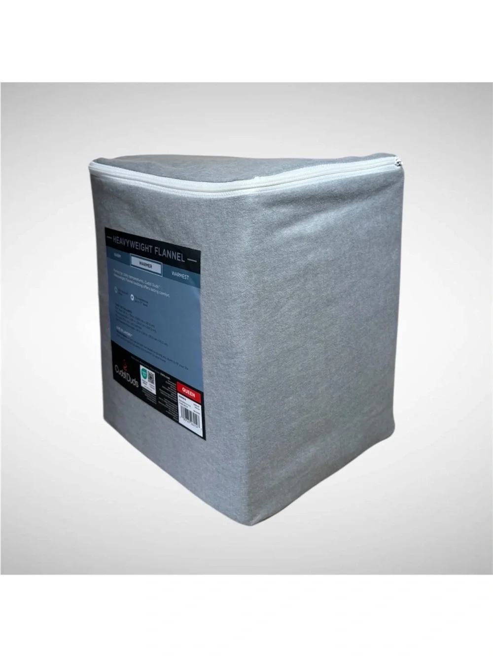 New Cuddl Duds Queen Size 4 Pc Heavyweight Flannel Sheet Set Soft Heather Gray